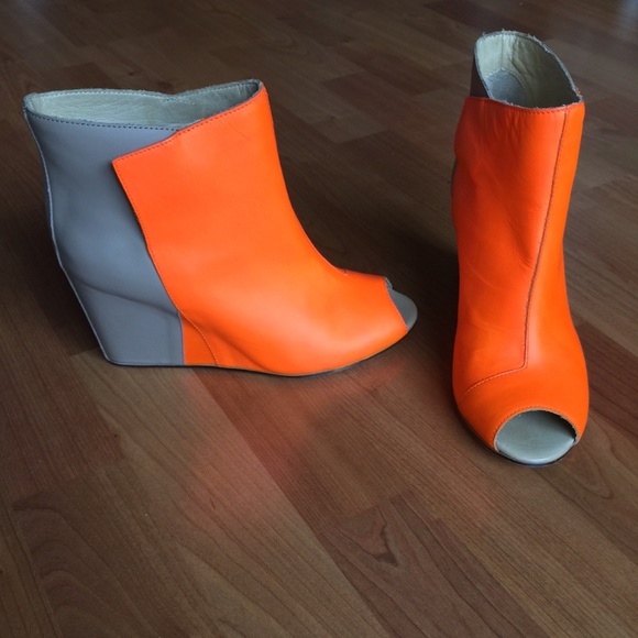 Maison Martin Margiela Shoes - New Maison Martin Margiela Peep Toe Orange Boots